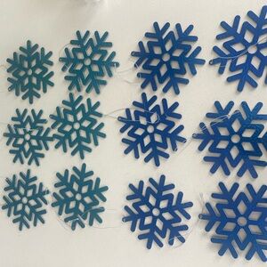 Blue and Teal Snowflake Garland